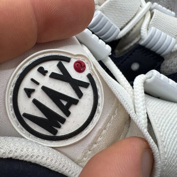 Sz 10 Nike Air Max 2 Mens Blue White High Top Lace Up Basketball Sneakers - Picture 3 of 10